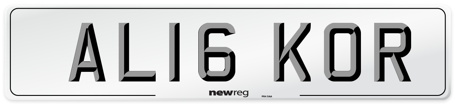 AL16 KOR Number Plate from New Reg
